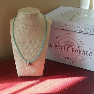 Handmade bead and wing heart charm necklace